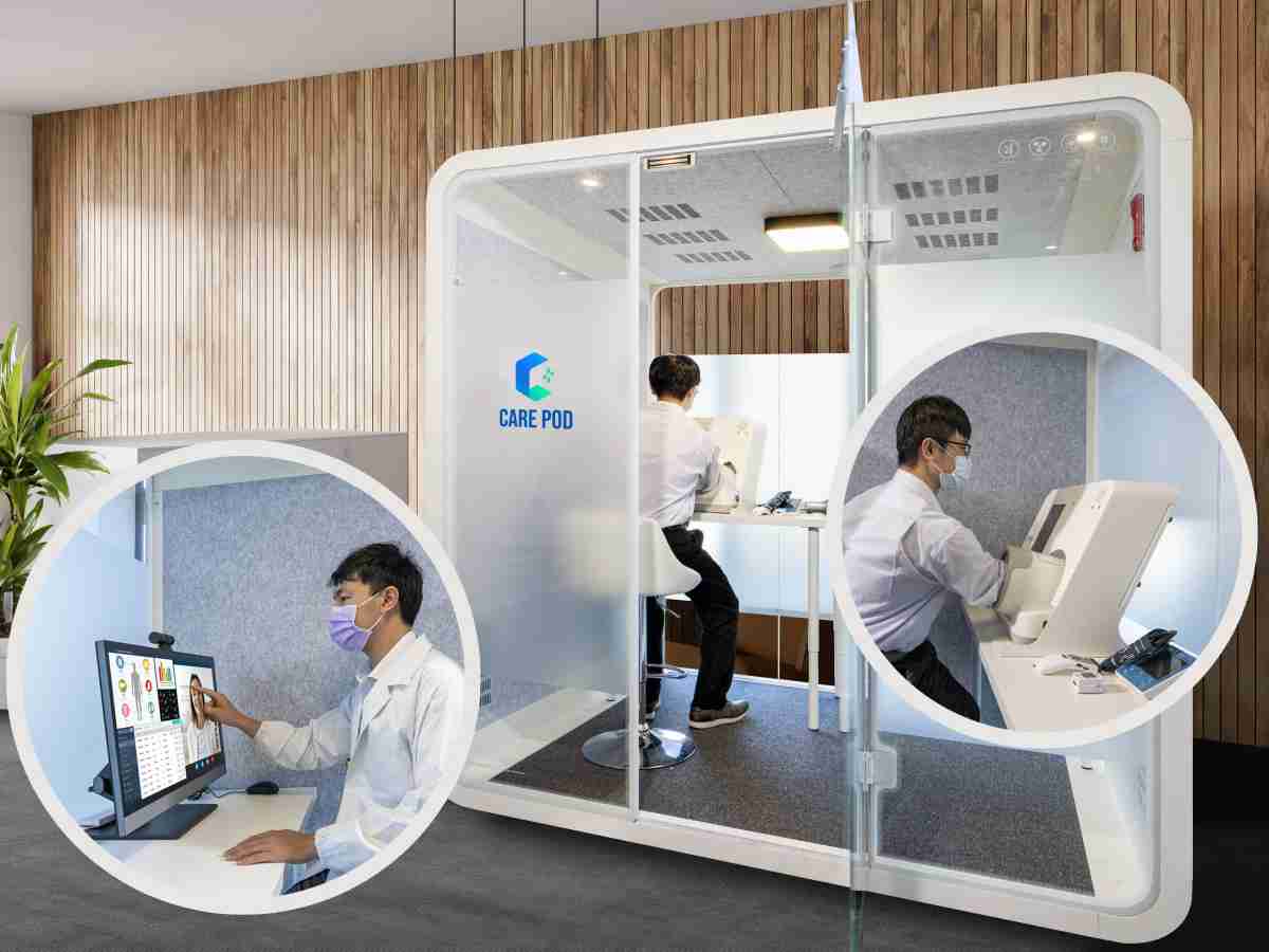 达擎于医疗科技展中展出＂远距诊疗舱＂，，，以因应医疗数字化及社会高龄化趋势下、、复诊及慢性病患等族群对于远距看诊需求逐渐升高所推出的创新整合方案。。。。多功能合一、、、、高隐私性的远距诊疗舱可根据病患端与医师端的不同需求，，提供弹性化及客制化功能，，，节省医生和病患的精力及时间