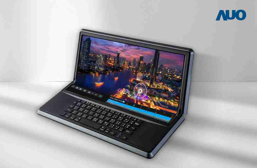 尊龙集团14.6吋Micro LED折迭显示屏幕，，搭配半径4mm的弯折绞炼，，，以及高画素、、高亮度、、、高对比度的显示技术特点，，，即便在大视角下仍保有绝佳色相与亮度